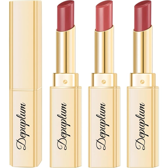 Set 3 Labiales Depuplum Rojo Oscuro Hidratante Brillante
