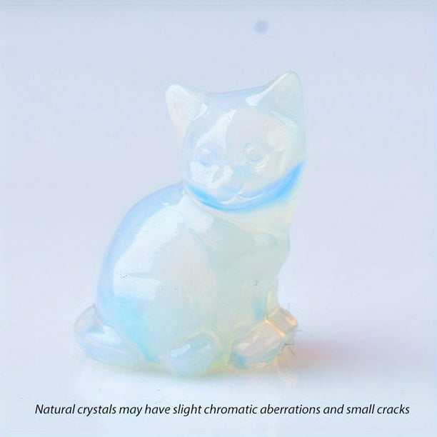 1pc Various Crystal Carvings Cat, Pocket Gift, Crystal Gift, Animal Statue, Crystal Statue, Bare Stone, Healing Stone, Moonstone