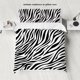 thumbnail image 1 of 3pcs brushed polyester bedding set, 1 quilt cover 2 pillowcases, no filling, warm, skin-friendly, anti-pilling, zebra pattern, 1 of 4