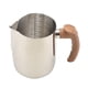 thumbnail image 2 of Taza para espumar leche Mango de madera Jarra de leche de acero inoxidable Taza Espumador Taza de café Jarra para espumar leche Coffeware para Holiday 600ML, 2 of 5
