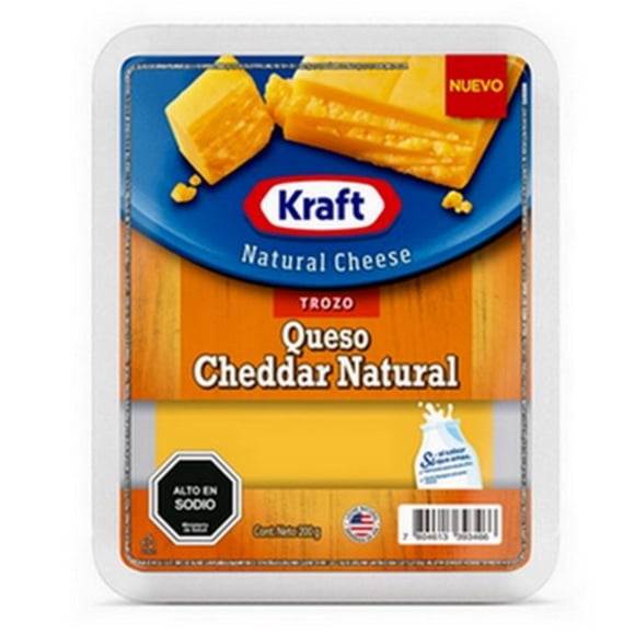 Queso Cheddar Trozo Kraft 200G, 200 g