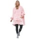 thumbnail image 4 of Polerones Felpa Con Capucha Manta Polar Bata Frazada Invierno Rosa, 4 of 5