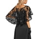 thumbnail image 3 of INSPIRE CHIC Chal de Lentejuelas y Cuentas para Mujer, Capa de Noche, Cubierta Nupcial M Negro, 3 of 6