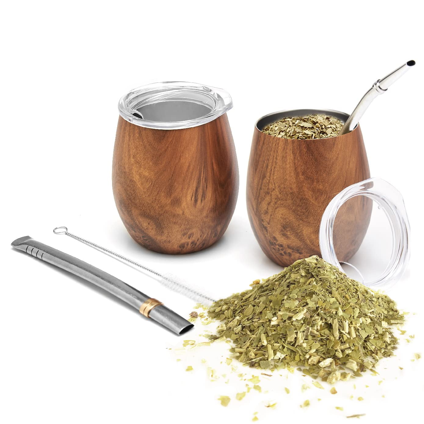 Set De Yerba Mate Balibetov, Calabaza De Acero Inoxidable, 235 Ml + Acc