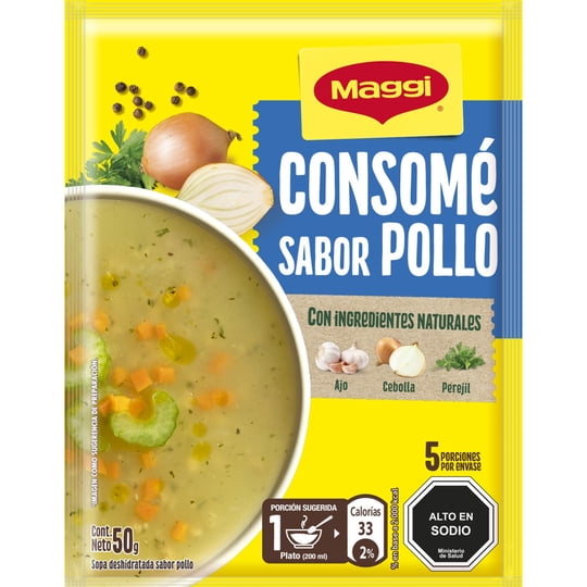 Consomé Sabor Pollo (5 Porciones) Sobre 50 g Maggi
