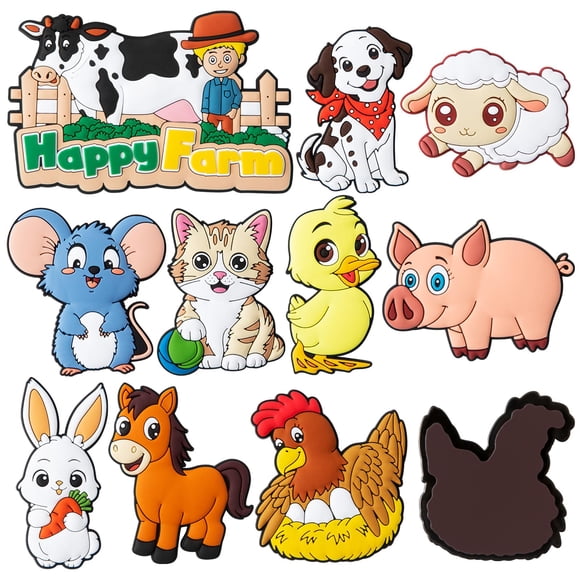 Imanes para nevera AUREDSHIP 10 piezas – Animales de granja para niños