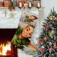 thumbnail image 1 of Peter Pan Tema: Calcetines de Navidad, fino lino blanco para colgar en escaleras y chimenea, decoración navideña para el hogar, regalo de Navidad. 45cm × 32cm, 1 of 5
