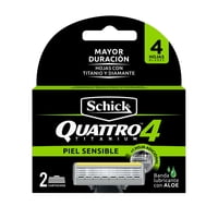 Repuesto Máquina De Afeitar Quattro Piel Sensible 2 Un Schick