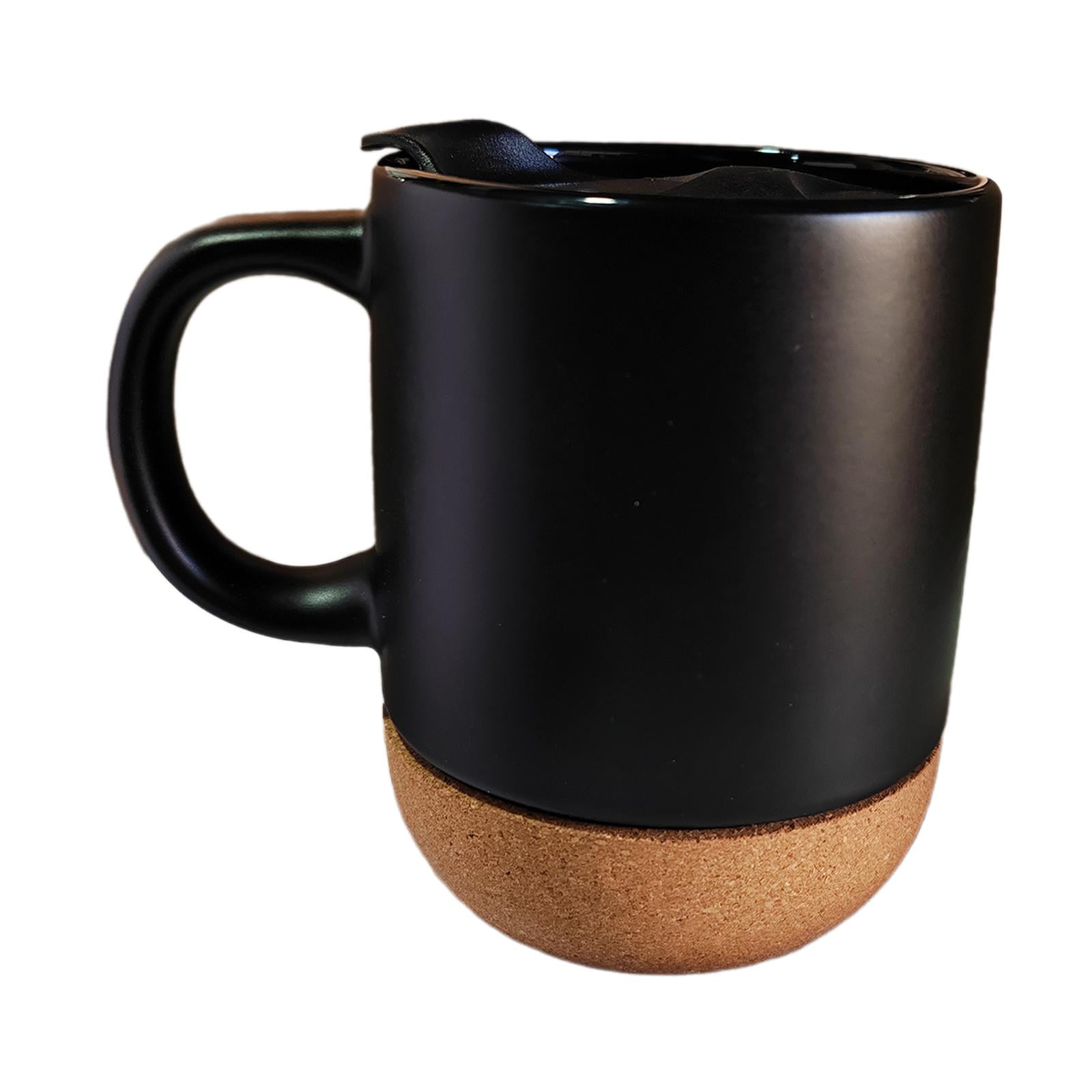 Magideal - Taza De Café Taza Grande Vajilla Con Fondo De Corcho 400 Ml Regalo De Navidad Taza De Café Taza De Té De Cerámica Para Té Oficina Hombres Bebidas Café Negro