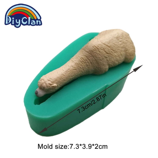 DIY Polar Bear Seal Silicone Mold Animal Fondant Cake Decoration Chocolate Clay Mold Hippo Baking Tool