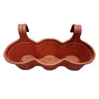 Genérico - Macetero Plastico Para Balcon Triple Macetero Colganteterracota 26Cm