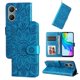 thumbnail image 4 of Funda tipo cartera FOXDOCK para Vivo Y03 4G , diseño girasol en relieve, cuero PU, cierre magnético, soporte y tarjetero, 4 of 5