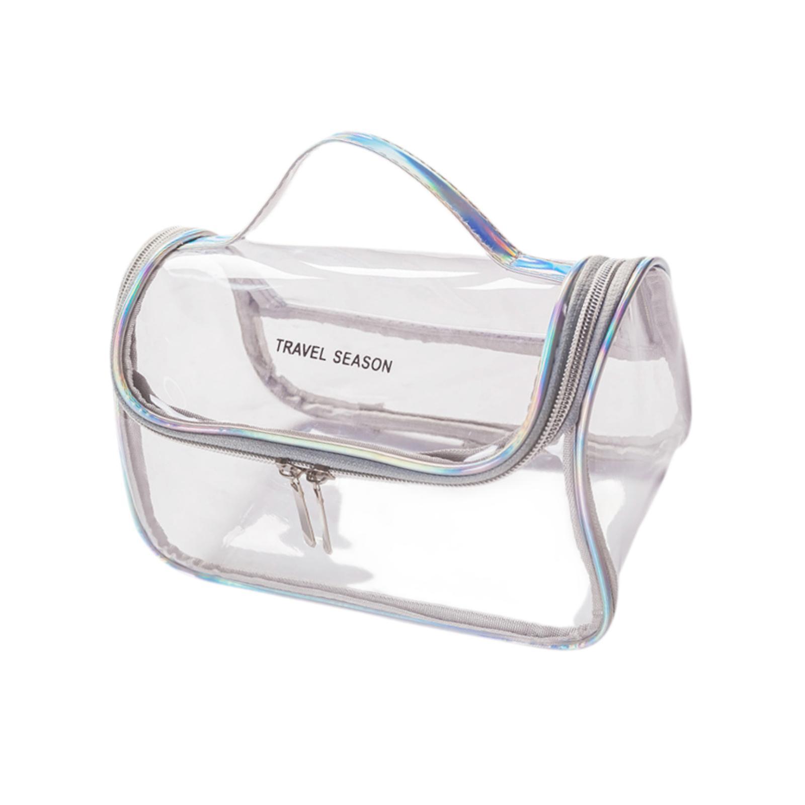 Magideal - Bolsa De Maquillaje Transparente, Bolsa De Viaje Transparente, Bolsa De Cosméticos De Viaje, Bolsa Organizadora De Cosméticos Para El Avión O De Vacac Gris