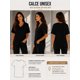 thumbnail image 3 of Polera Cuello V 100% Algodon Manga Corta Basicas Estampar Negro S-m Lisa, 3 of 3