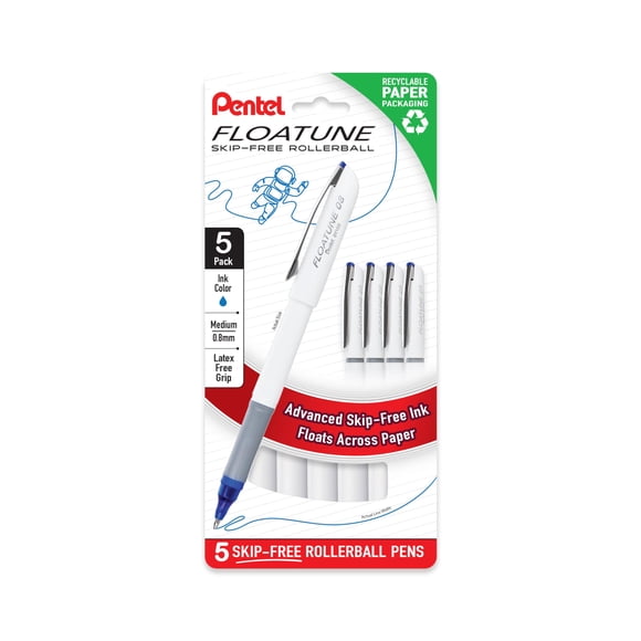 Paquete De 5 Bolígrafos Rollerball Floatune 0 8 Mm Tinta Azul