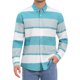 thumbnail image 1 of Camisas de Hombre a Rayas de Manga Larga con Botones Camisa Casual de Algodón XL Azul Claro, 1 of 6