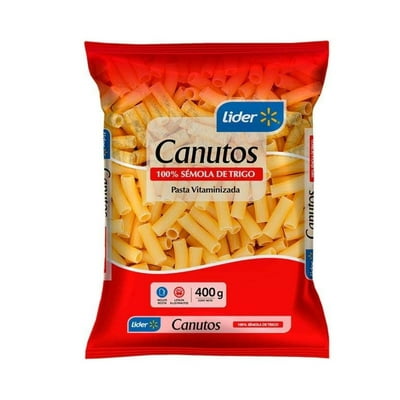 Fideo Pasta Canutos Bolsa 400 G Lider