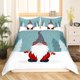 thumbnail image 1 of Xmas Bedding Sets Scandinavian Christmas Santa Gnomes Comforter Cover Snowing Santa Claus Bedding Sets for Kids Boys Girls Romantic Candlelight Quilt Cover 3 Pieces Queen Size, 1 of 5