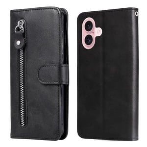 Gangxun - Funda Con Cremallera Para Iphone 16, Carcasa Cartera De Cuero Pu Con Soporte Y Tarjetero