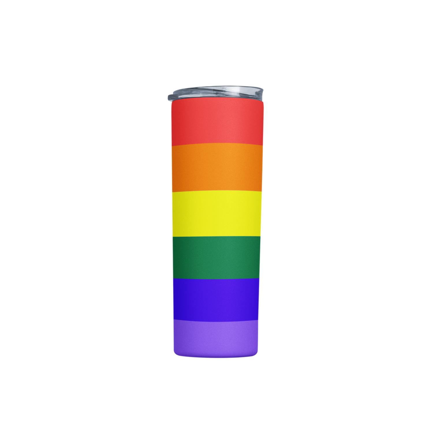 Sm - Termo Botella Térmica Orgullo Pride Lgtb Arcoiris Bandera Blanco