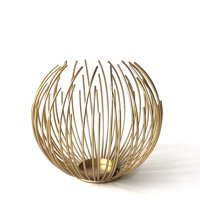 Oem - Porta Vela Candelabro Decorativo Dorado Esfera