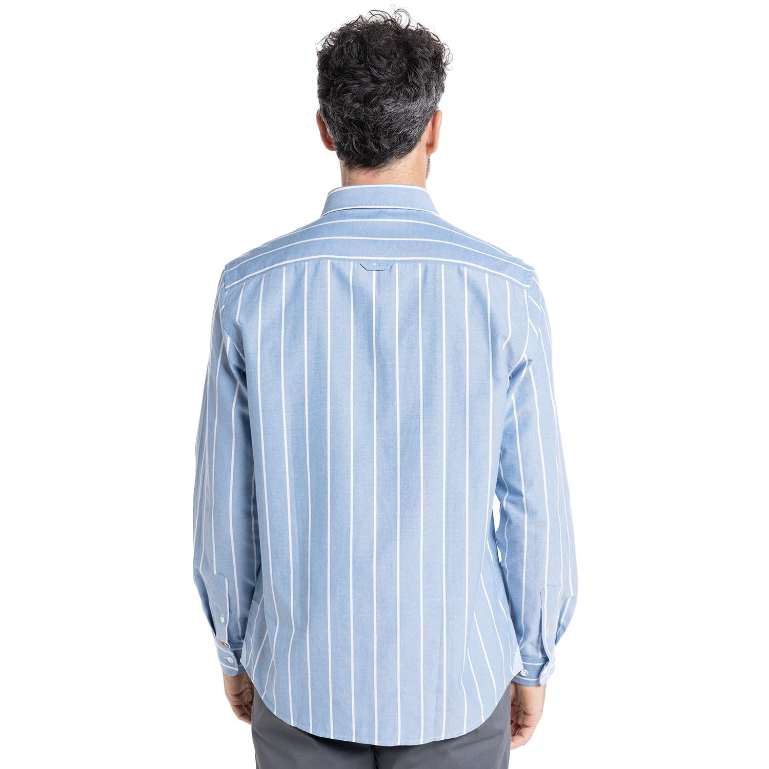 Truval - Camisa Oxford Listada Celeste 3xl
