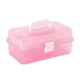 thumbnail image 3 of Caja De Almacenamiento Multiusos Organizador Hobby DIY Caja De Herramientas Plegable 2 Bandejas Rosa, 3 of 5