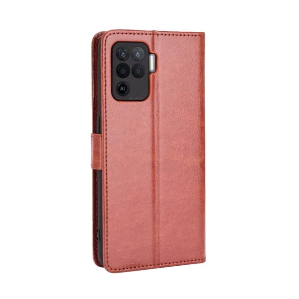 Funda tipo libro para OPPO Reno 5 Lite/ Reno 5F, cartera todo‑en‑uno, funda multifuncional con tarjetero y correa de muñeca desmontable