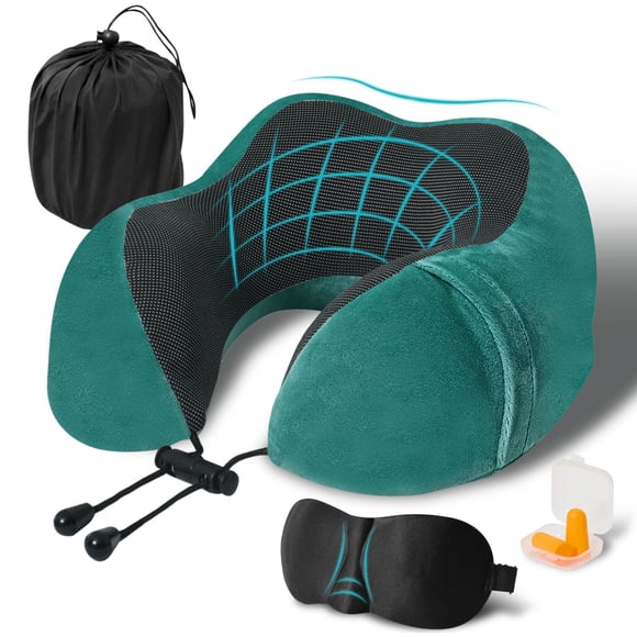 Almohada de Viaje Elvodosia de Espuma de Memoria en Forma de U - Kit