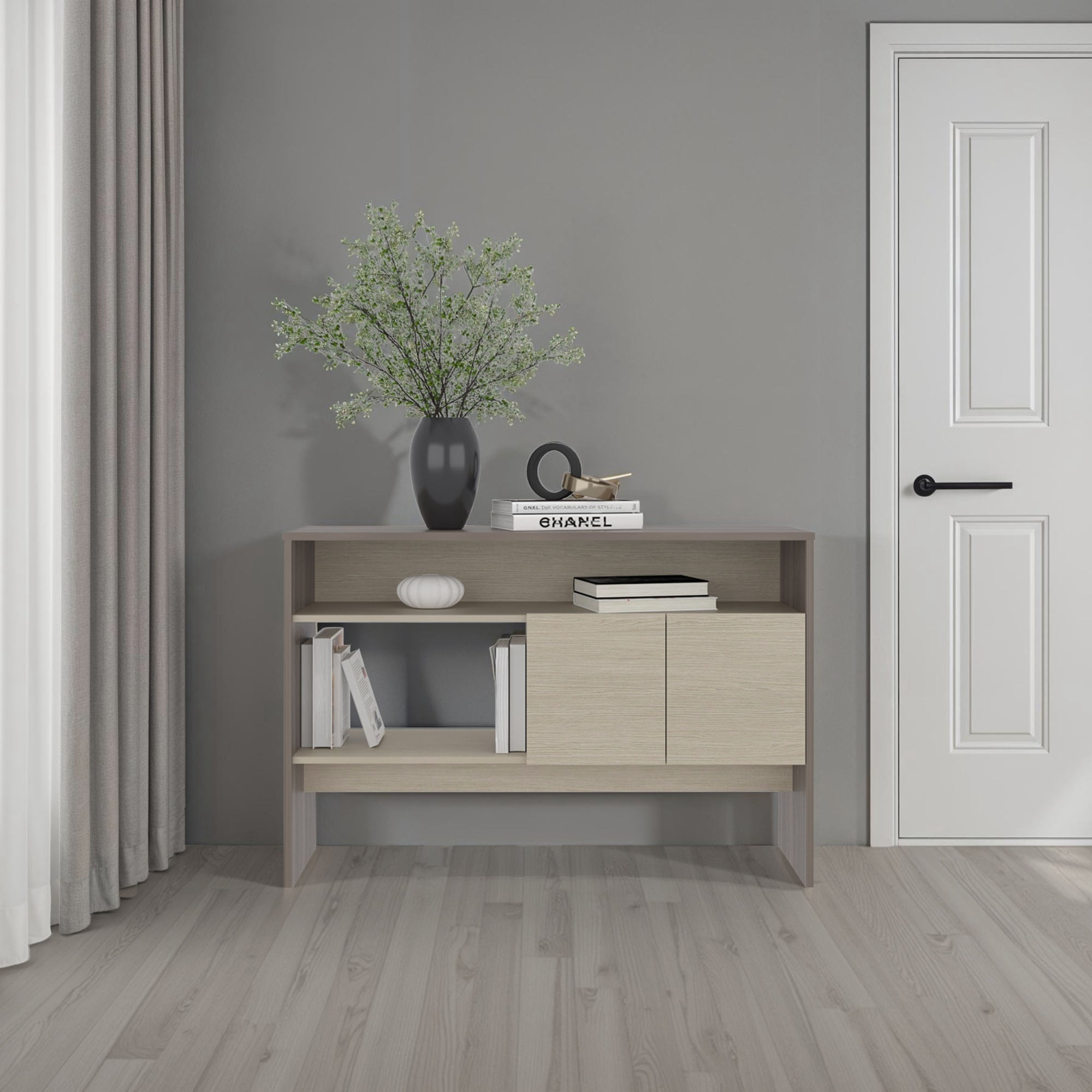 Tuhome - Arrimo 2 Puertas Classic Color 80,7x120x35,6 Cm Avellana Y Cartagena