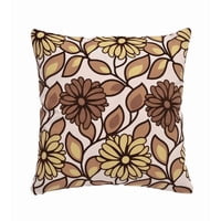 Genérico - Pack De 6 Fundas De Cojín Con Diseños Y Colores 43X43 Cm Café Flor