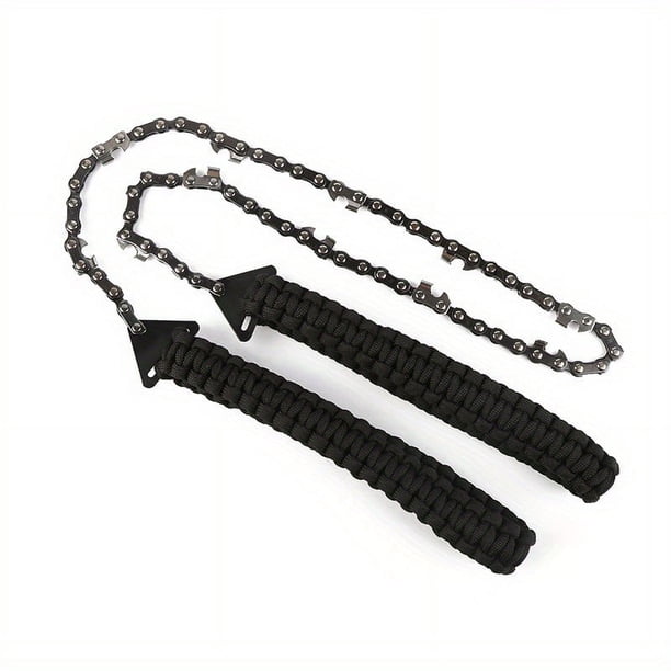 Be Prepared for Anything with Our 1pc Outdoor Hand Saw - The Ultimate Pocket Chain Saw with Paracord Handle for Emergency Survival & Camping
