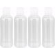 thumbnail image 1 of Juego de 4 botellas de viaje de plástico transparente de 100 ml para artículos de tocador, a prueba de fugas, para cosméticos, rellenables, vacías, para champú, loción, líquido, 1 of 7