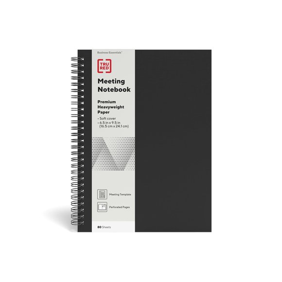 Cuaderno TRU RED Mediano 80 Hojas con Encuadernación de Alambre - Negro