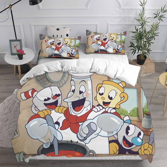 New Home Textiles Cartoon Cuphead Bedding Sets Comforter Quilt Bed Cover Duvet Cover Pillow Case 2-3 Pieces Sets Kids Adult Size Bed Sheets