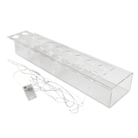 Magideal - Florero De Acrílico Titular De La Flor Florero Largo Con Barra De Luz Florero De Arte Decorativo Moderno Para Sala De Estar Mesa De Comedor Decoración 45Cmx10Cmx6.5Cm