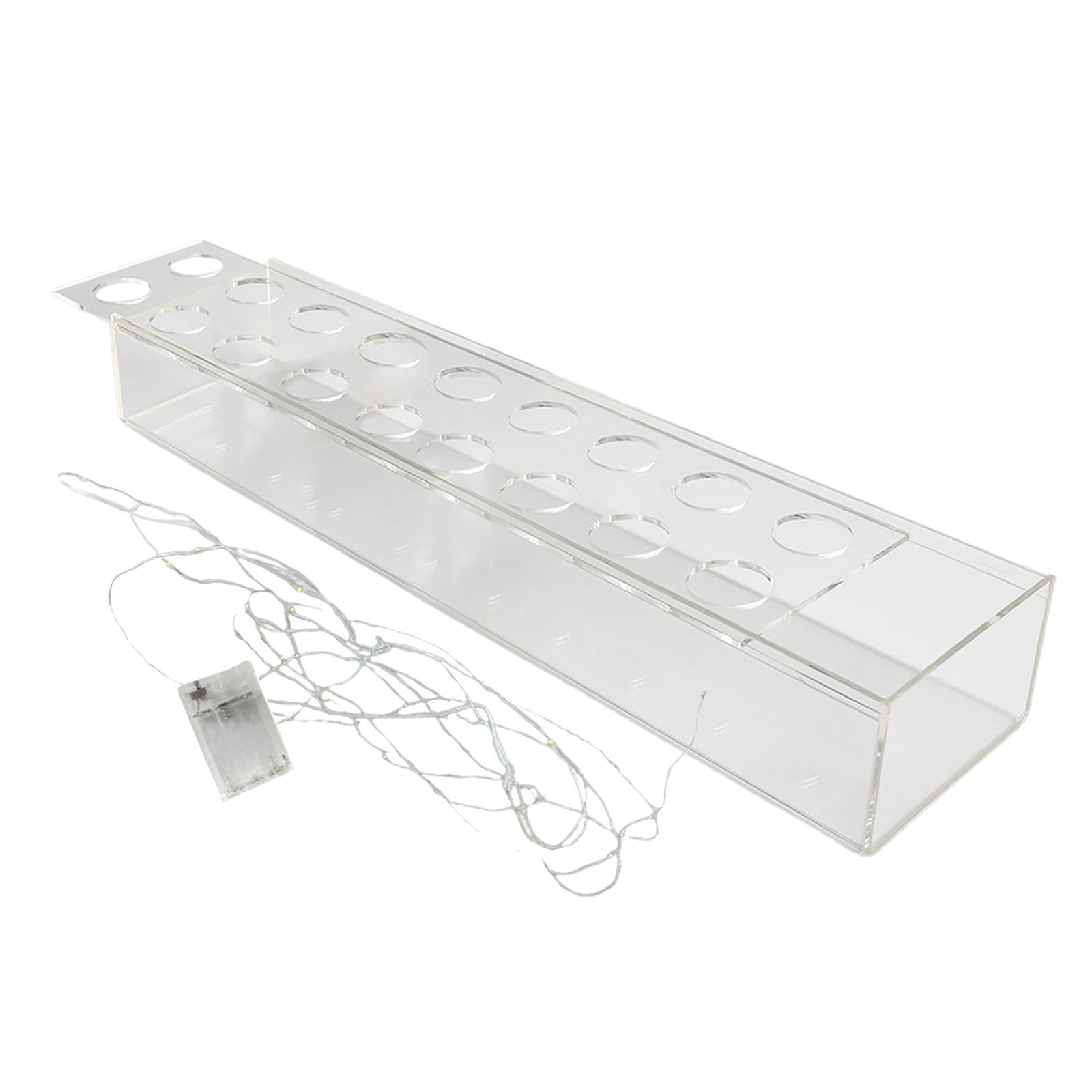 Magideal - Florero De Acrílico Titular De La Flor Florero Largo Con Barra De Luz Florero De Arte Decorativo Moderno Para Sala De Estar Mesa De Comedor Decoración 45cmx10cmx6.5cm