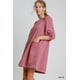 thumbnail image 5 of Saronite Vestido Corto Casual de Punto de Algodón Suave con Cuello Redondo y Manga Corta de Rizo Francés Liso, Bolsillos Laterales Dobles, Color Malva (para Mujer), 5 of 5