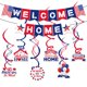 thumbnail image 1 of Bandera de papel "Welcome Home" en rojo, blanco y azul - rujor, 1 of 6