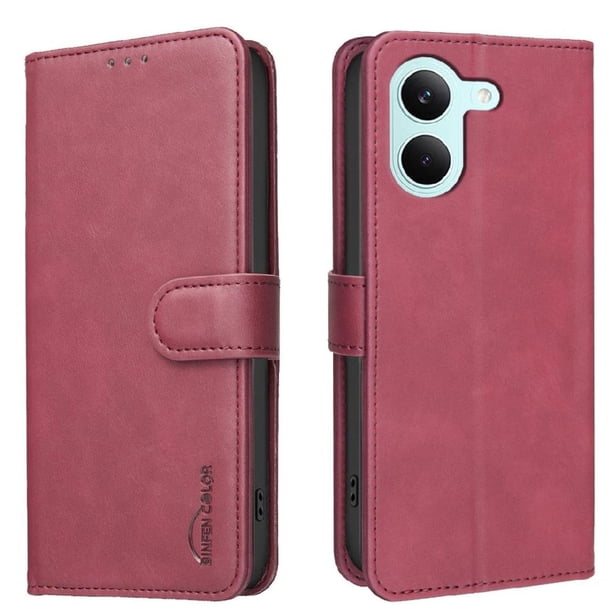 Funda Billetera para Xiaomi Poco X8 Pro Protección RFID y Soporte Ajustable Rojo