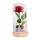 thumbnail image 3 of Regalos De Flores De Rosas Decoración Romántica De San Valentín Rosa Iluminada En Cúpula De Vidrio Base De Madera Besos, 3 of 5