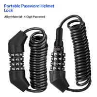 Xusx111 - Cerradura Del Casco De La Motocicleta, Cerradura Del Casco De La Bicicleta, Cerradura Del Cable Pequeño De 4 Dígitos, Equipaje Retráctil, Cochecito, Negro, 2 Piezas