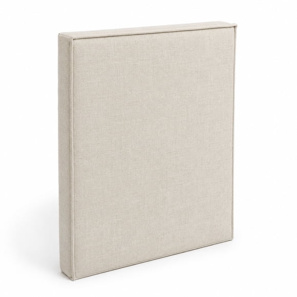 Respaldo de cama liso cuadrado 1,5 plaza con funda desmontable Lino Crudo