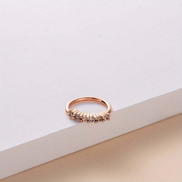 1 pc Shiny Zircon Copper Nose Ring - Fashionable and Comfortable Nose Piercing Jewelry