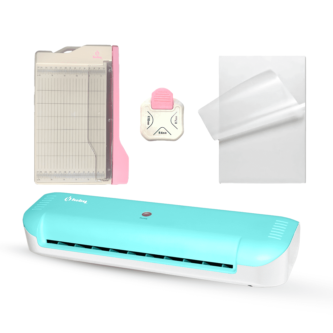 Hobypress - Kit Plastificadora Termolaminadora Verde Hoby Premium A4