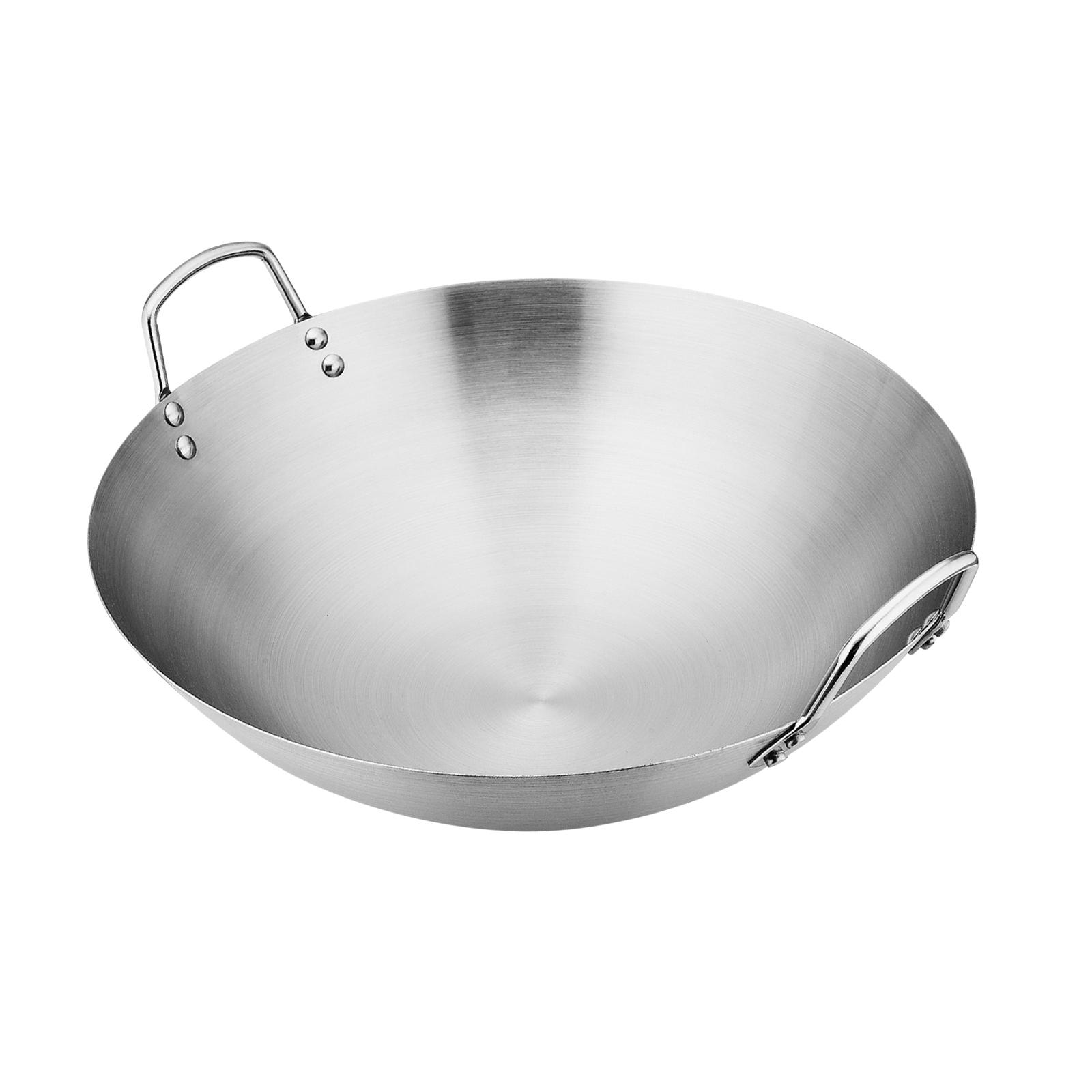 Magideal - Sartén De Acero Para Saltear Utensilios De Cocina De Doble Mango Calentado Uniformemente Portátil Utensilios Profesionales Wok Olla De Cocina Sartén C 28Cm