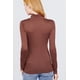 thumbnail image 2 of Saronite Camiseta Básica de Punto de Rayón con Cuello Alto y Manga Larga, Color Chocolate (para Mujer), 2 of 3
