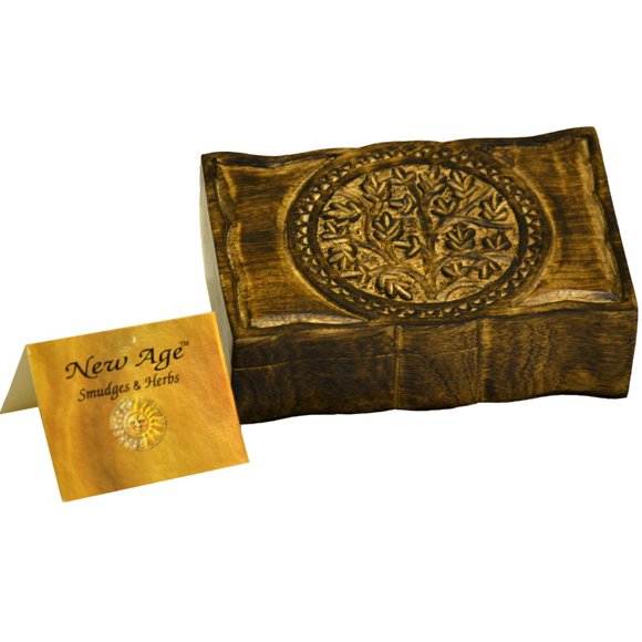 Caja de madera New Age Smudges & Herbs 23 cm × 15 cm