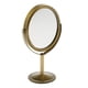 thumbnail image 2 of 3in Mini Dual Side Normal Magnifying Oval Stand Maquillaje Mesa Espejo Bronce, 2 of 3