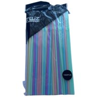 Genérico - Bombilla Multicolor Pastel 2,5X16Cm Plastico 100Un Blanco